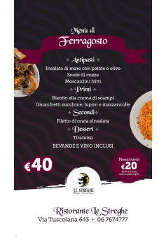 Menu Ferragosto 2025
